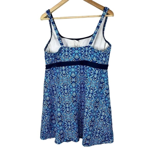 Lands End Blue Tankini Swim Top Size 16 Underwire - Picture 7 of 8